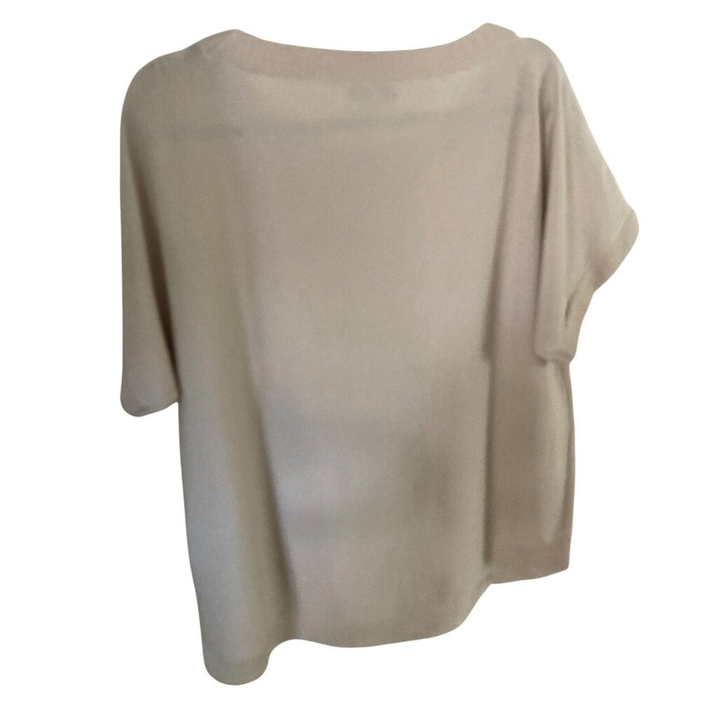 NWT Melissa Page Women's Button Detail Dolman Short-Sleeve Sweater Pumice Stone - Picture 7 of 7